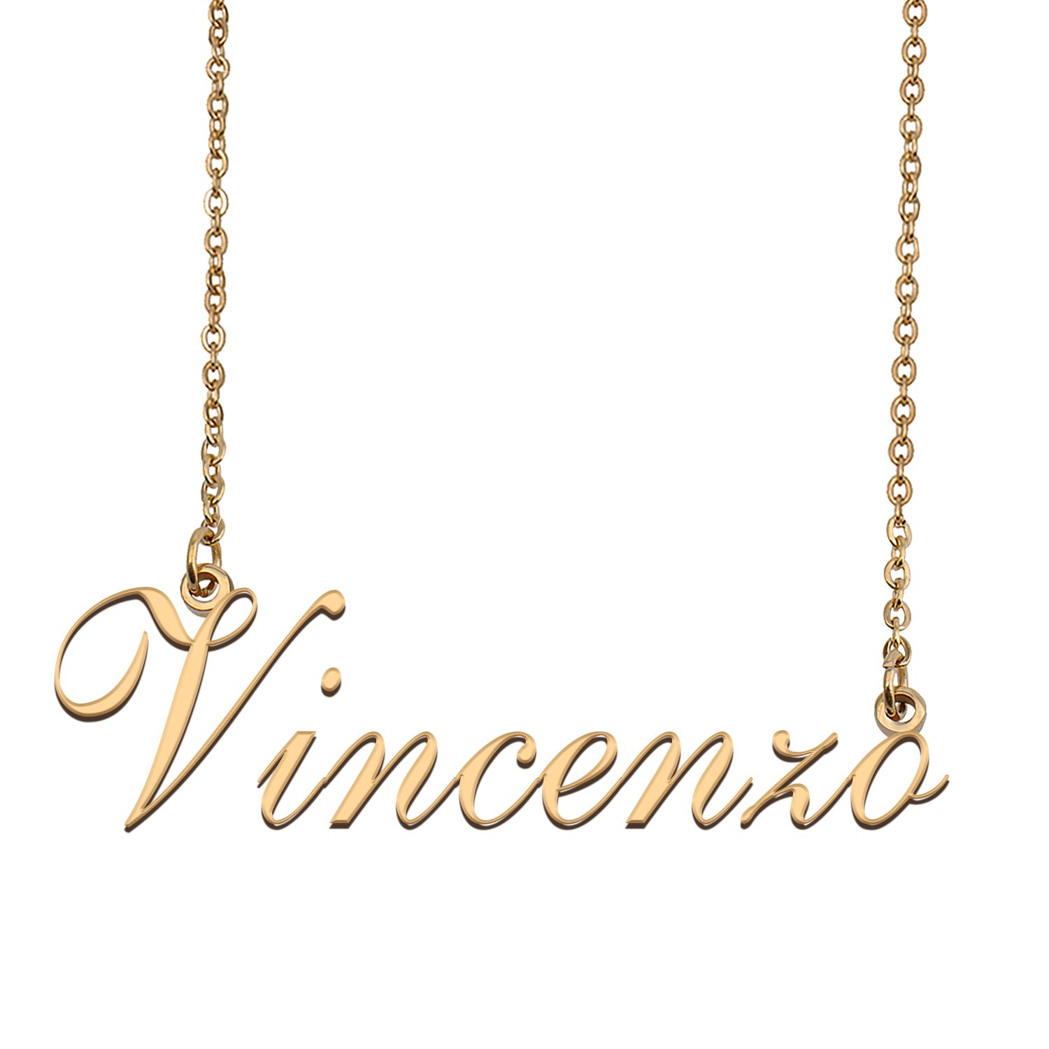 Custom Personalized Name Necklace in Golden Silver for Women Vincenzo