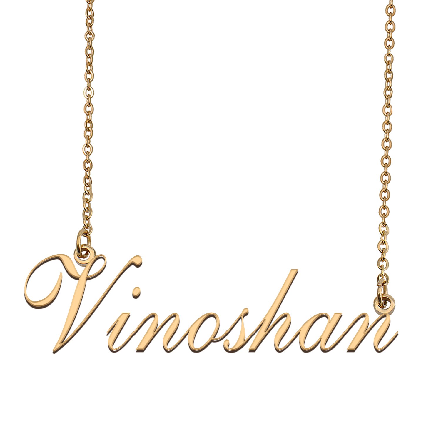 Custom Personalized Name Necklace in Golden Silver for Women Vinoshan