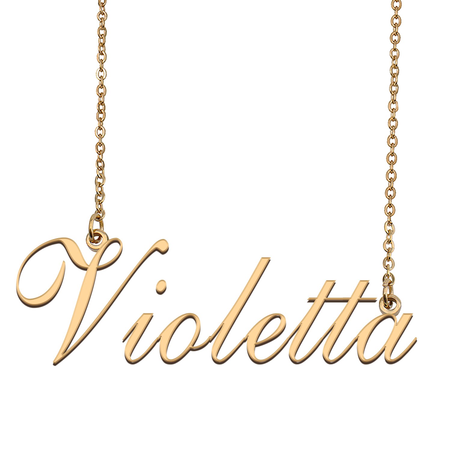 Custom Personalized Name Necklace in Golden Silver for Women Violetta