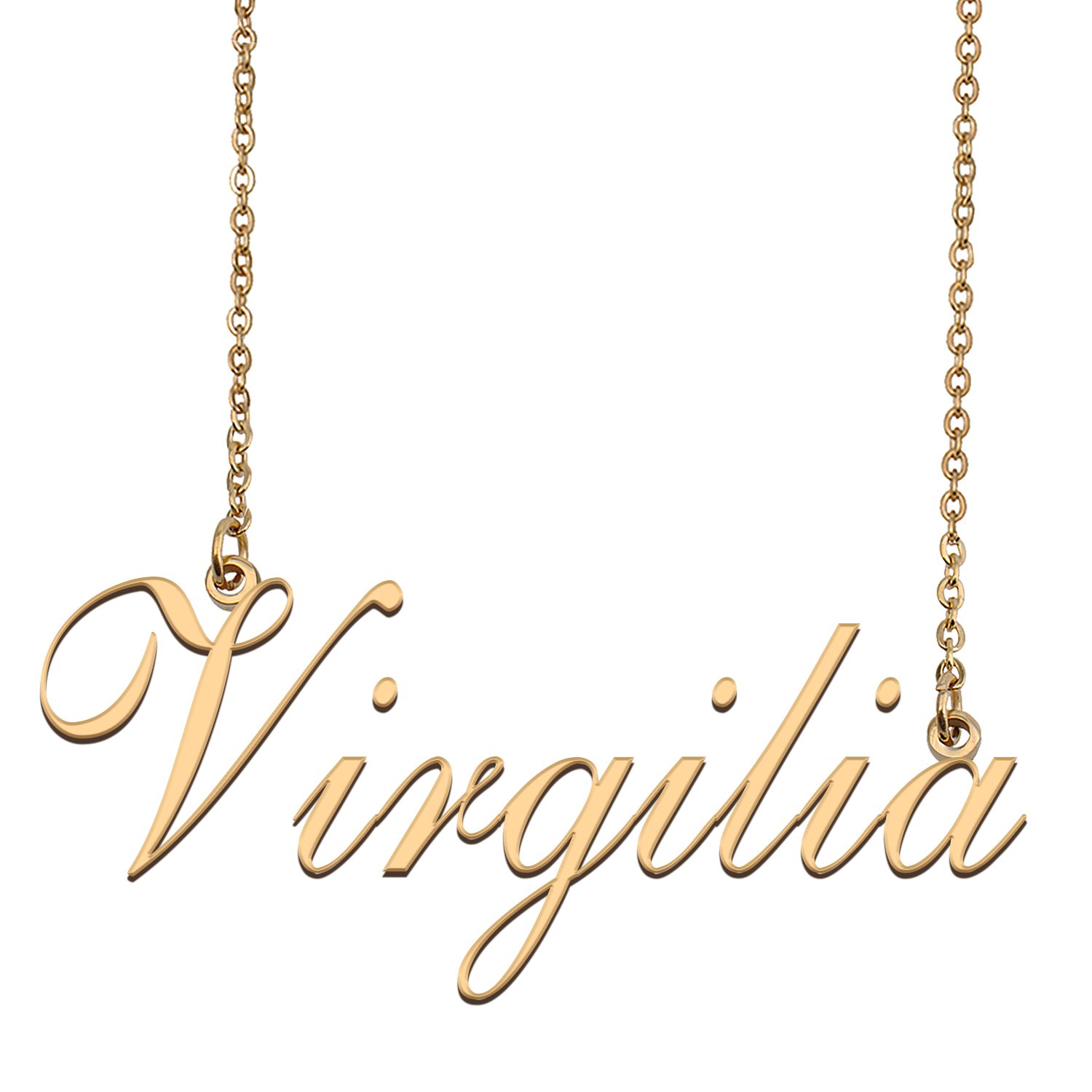 Custom Personalized Name Necklace in Golden Silver for Women Virgilia