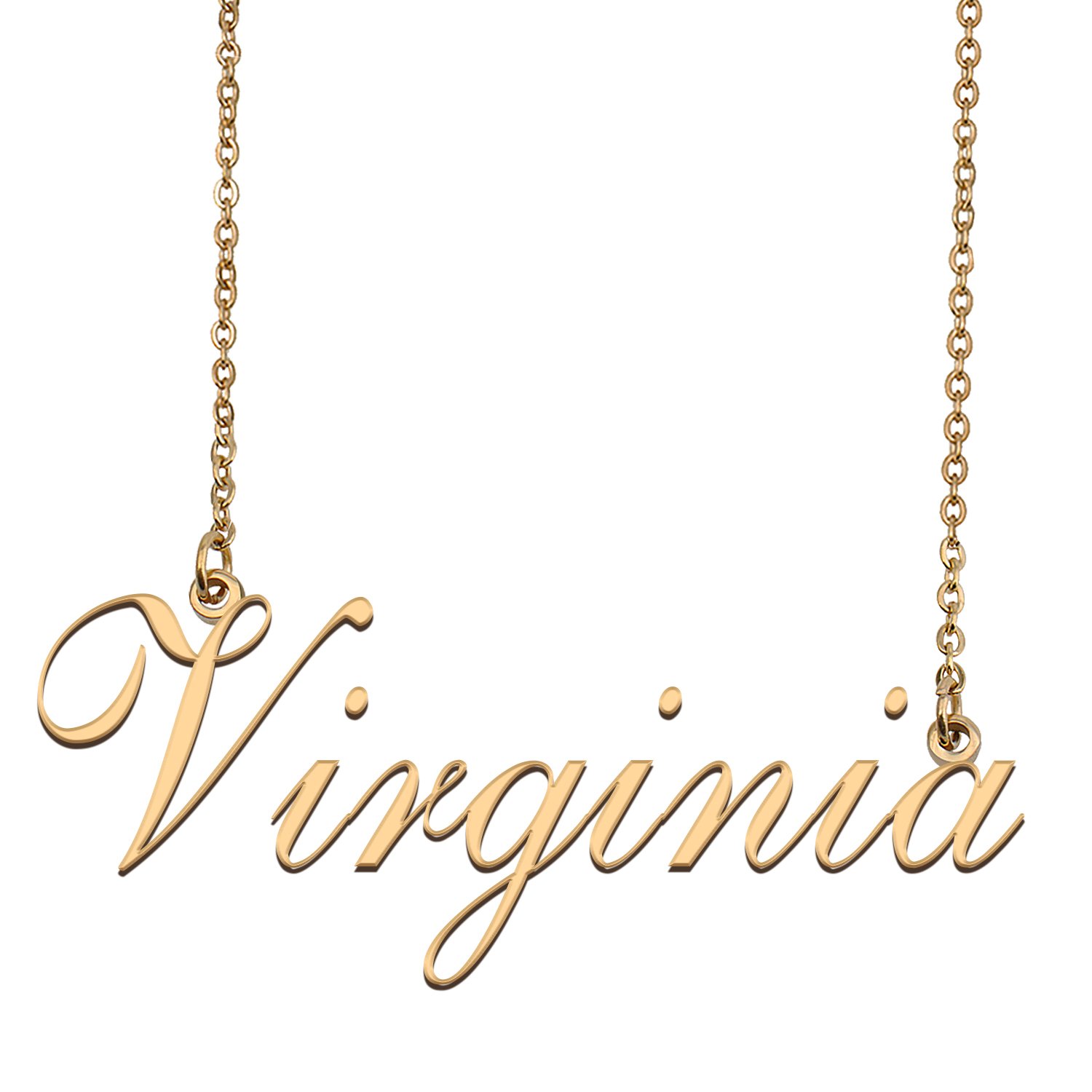 Custom Personalized Name Necklace in Golden Silver for Women Virginia