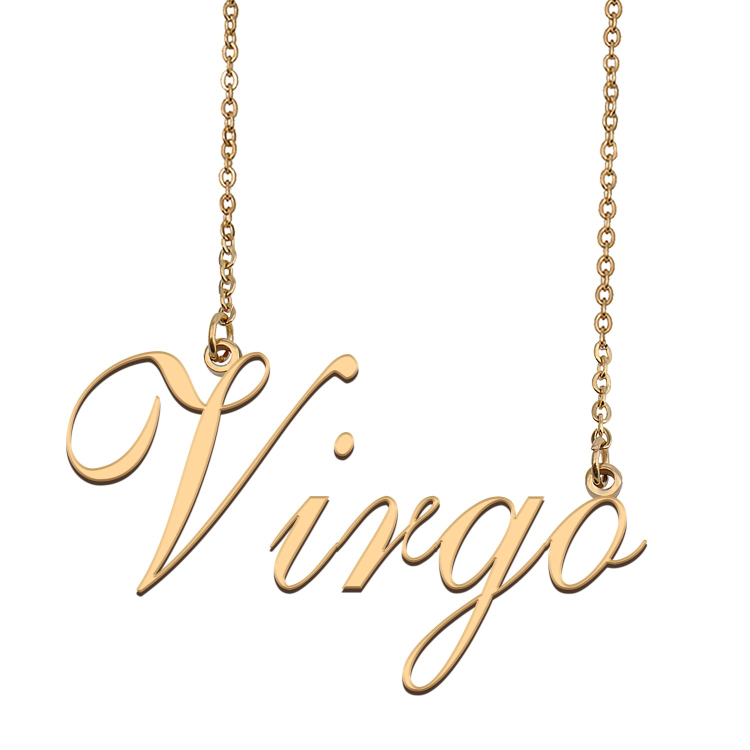 Custom Personalized Name Necklace in Golden Silver for Women Virgo