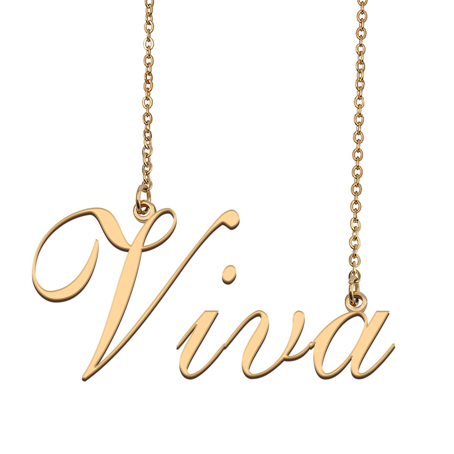 Custom Personalized Name Necklace in Golden Silver for Women Viva