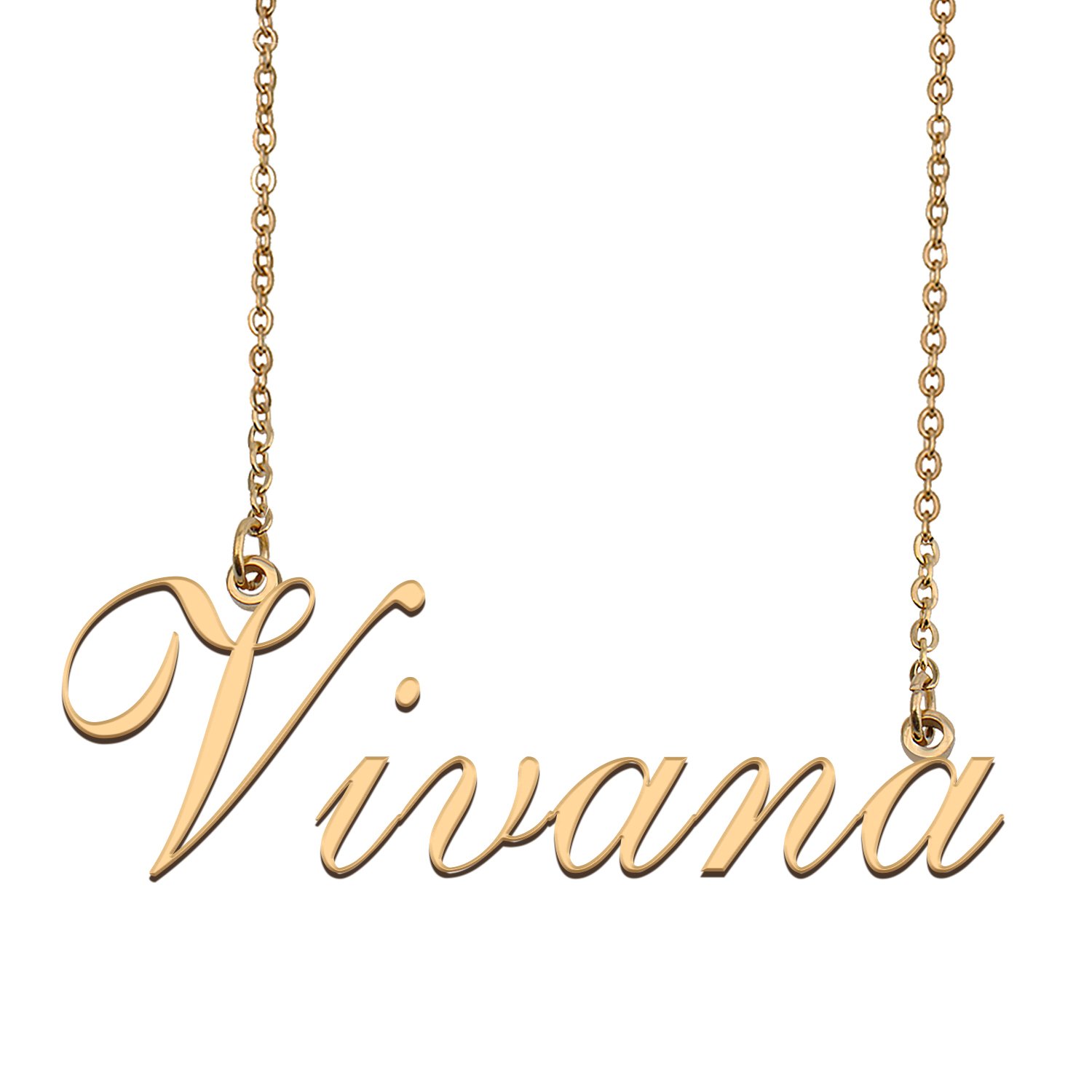 Custom Personalized Name Necklace in Golden Silver for Women Vivana