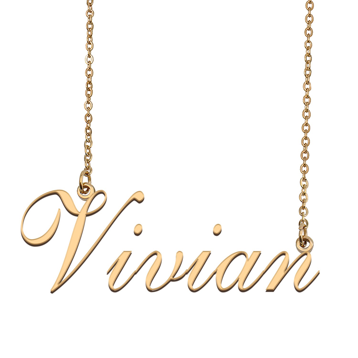 Custom Personalized Name Necklace in Golden Silver for Women Vivian