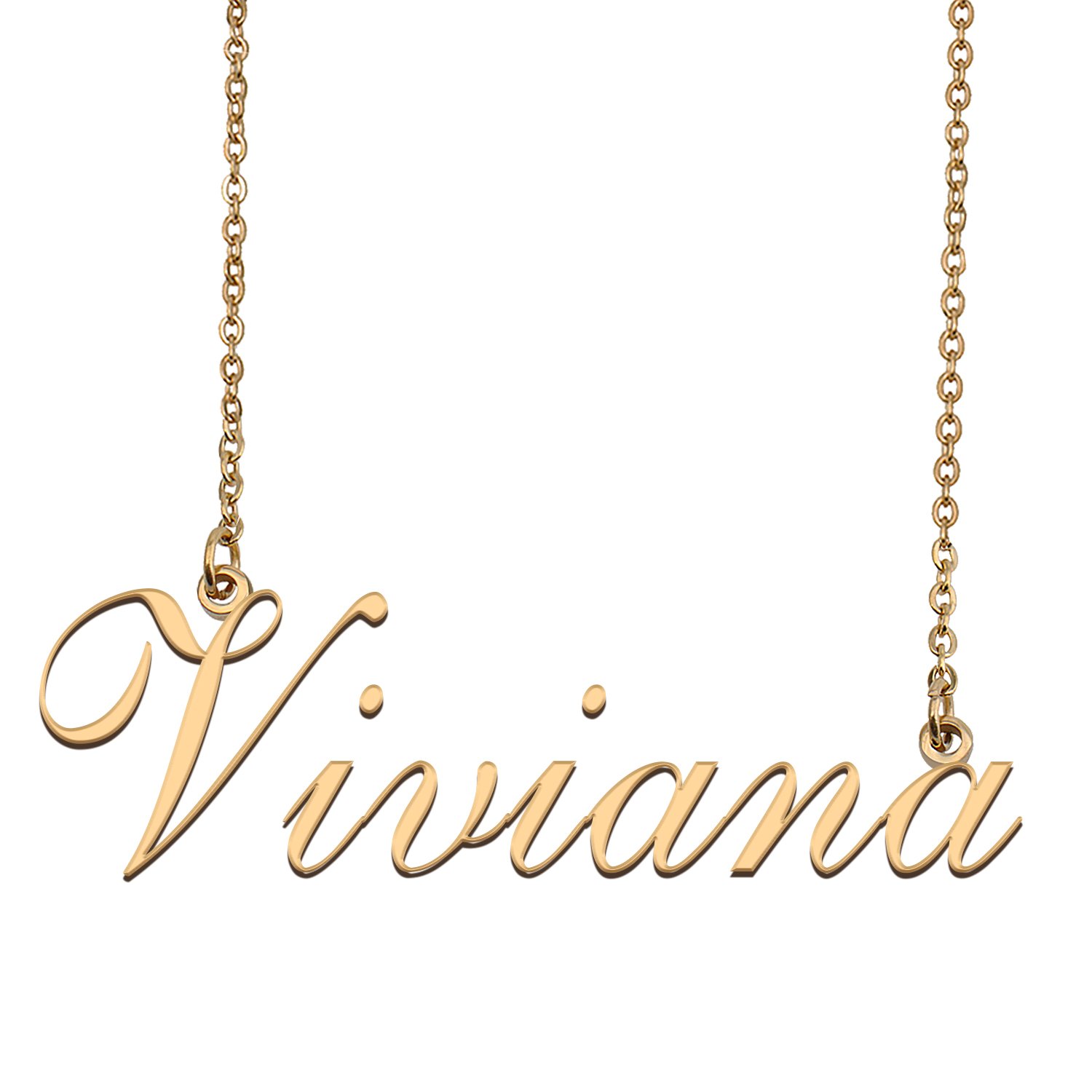 Custom Personalized Name Necklace in Golden Silver for Women Viviana
