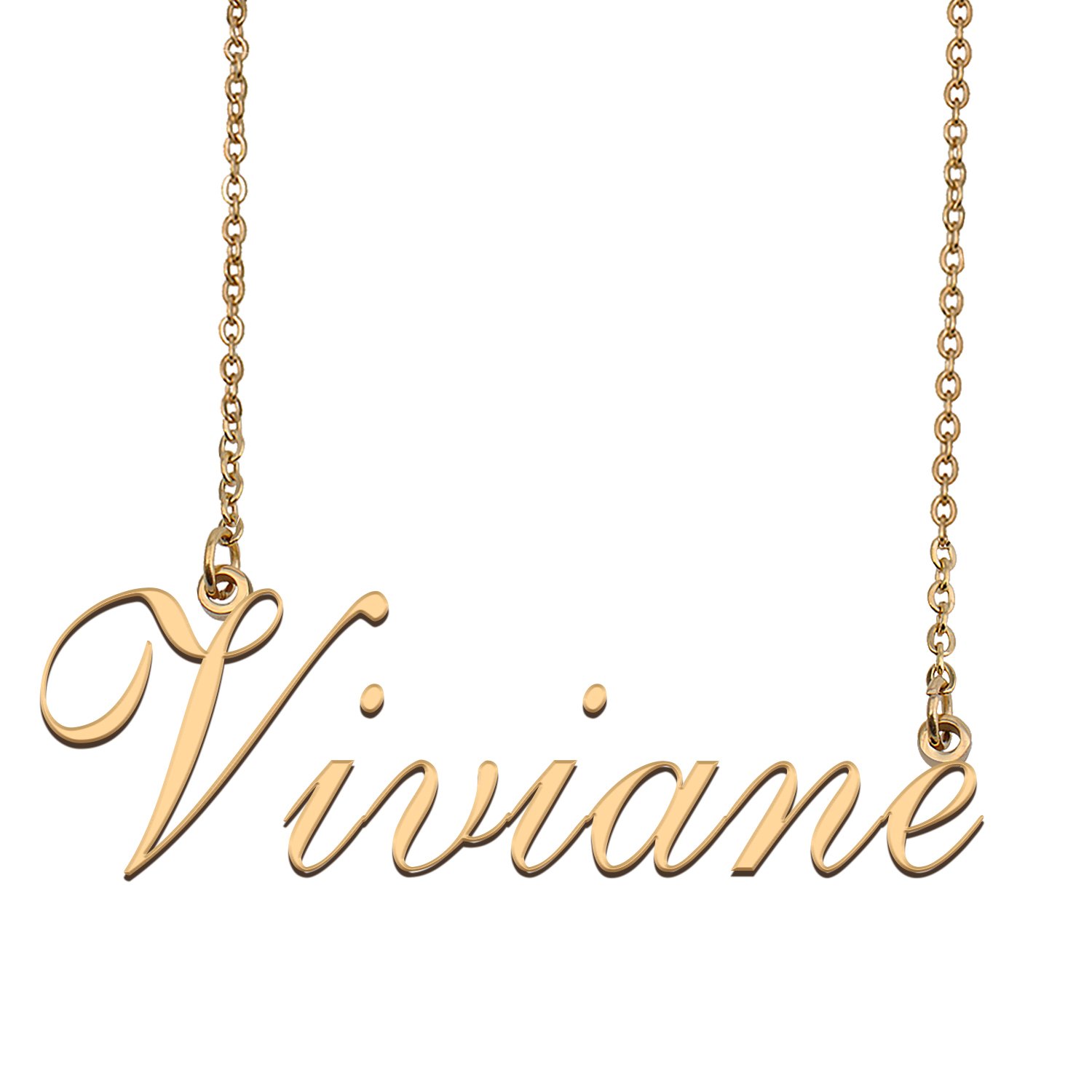 Custom Personalized Name Necklace in Golden Silver for Women Viviane