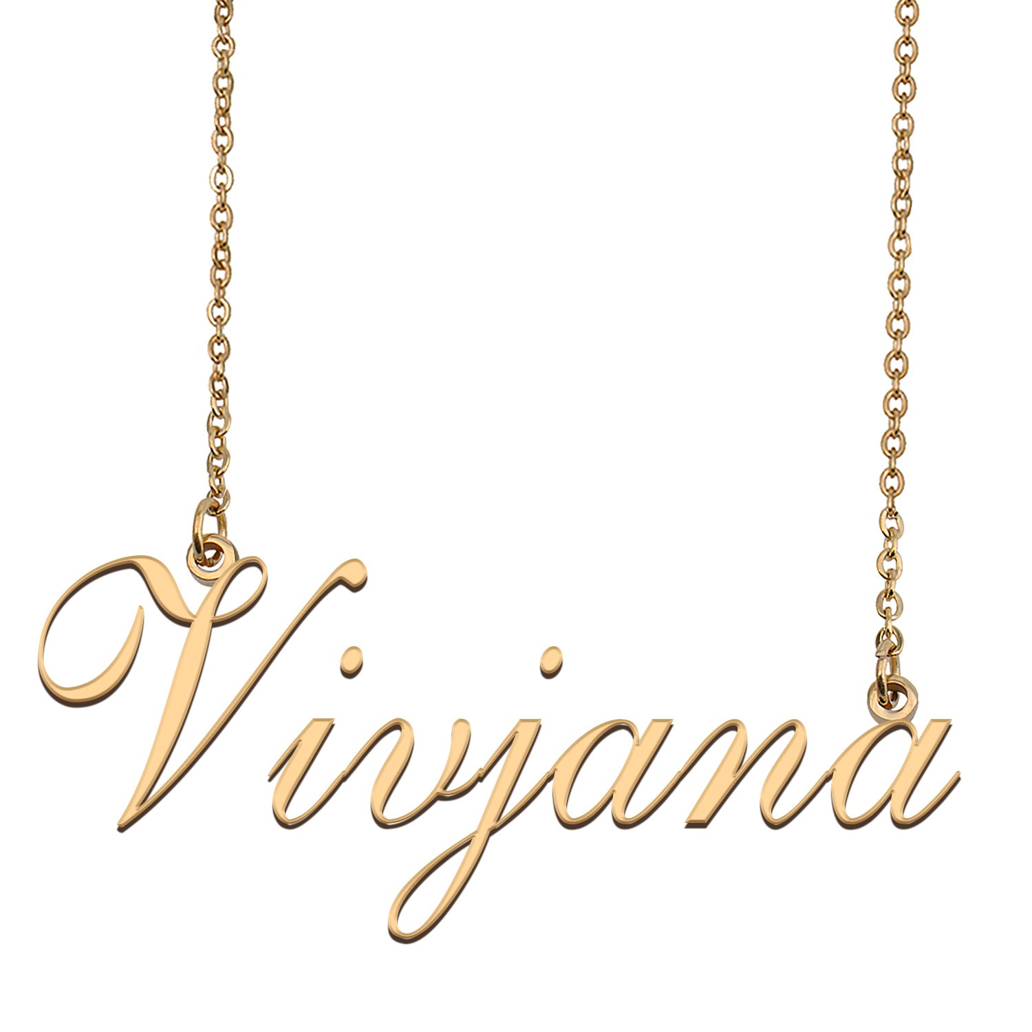 Custom Personalized Name Necklace in Golden Silver for Women Vivjana