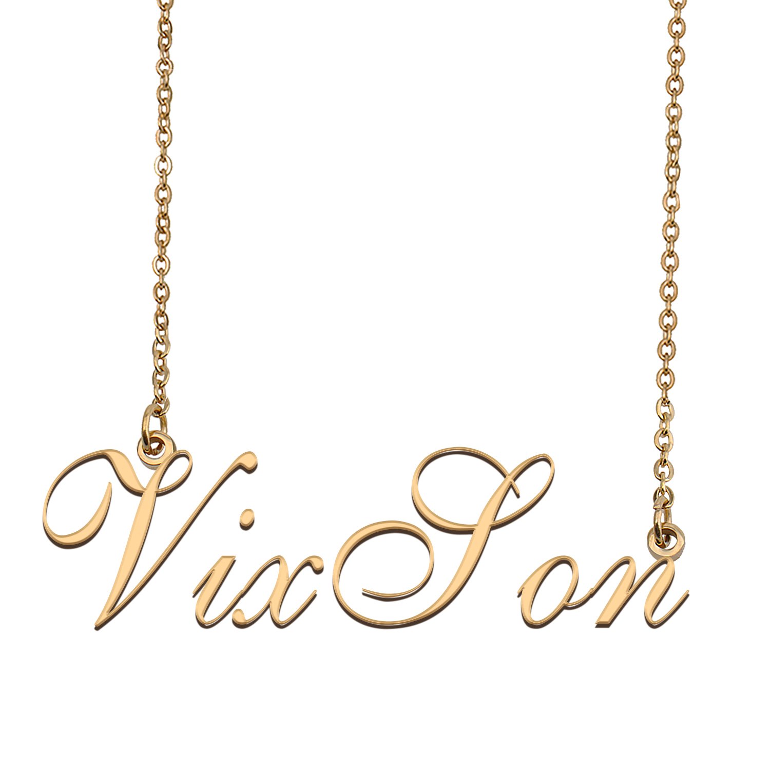 Custom Personalized Name Necklace in Golden Silver for Women VixSon