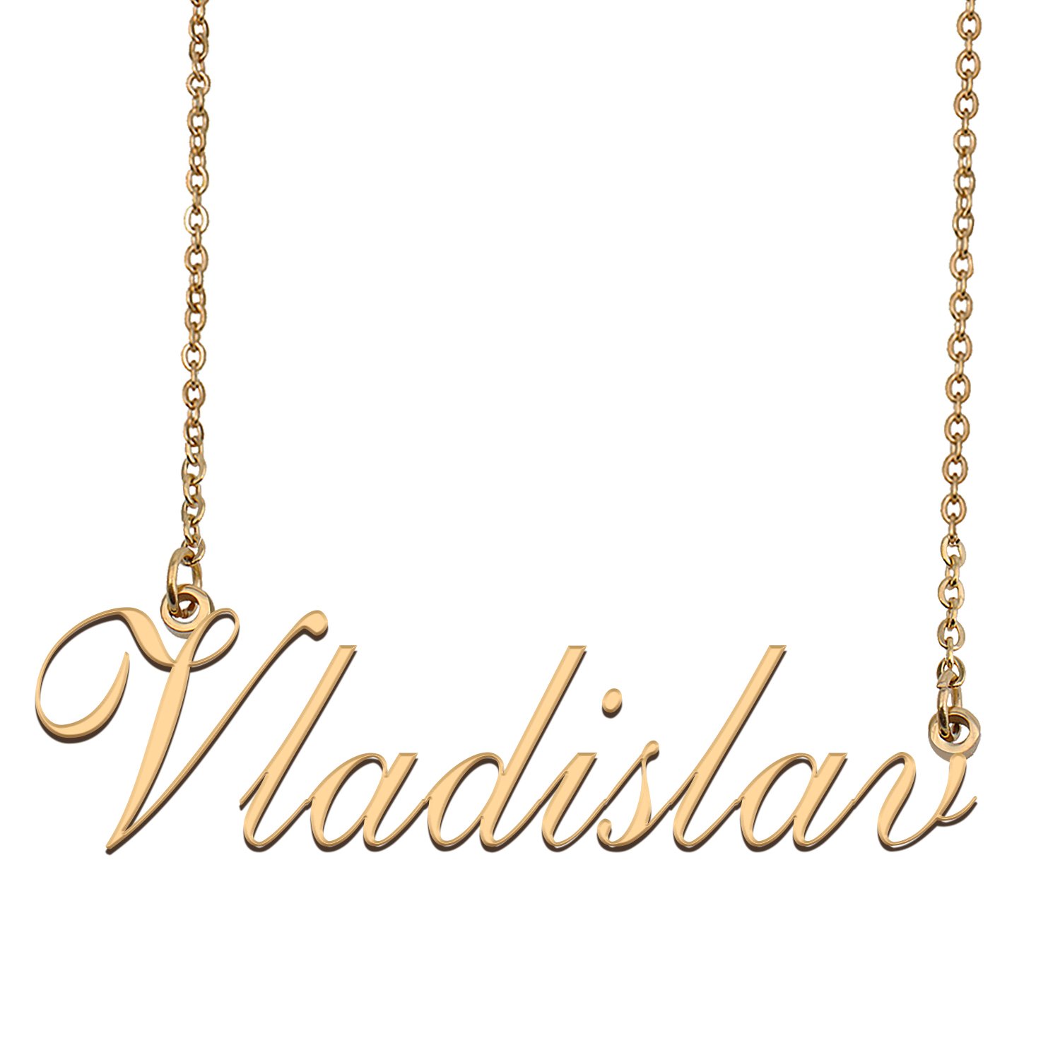 Custom Personalized Name Necklace in Golden Silver for Women Vladislav