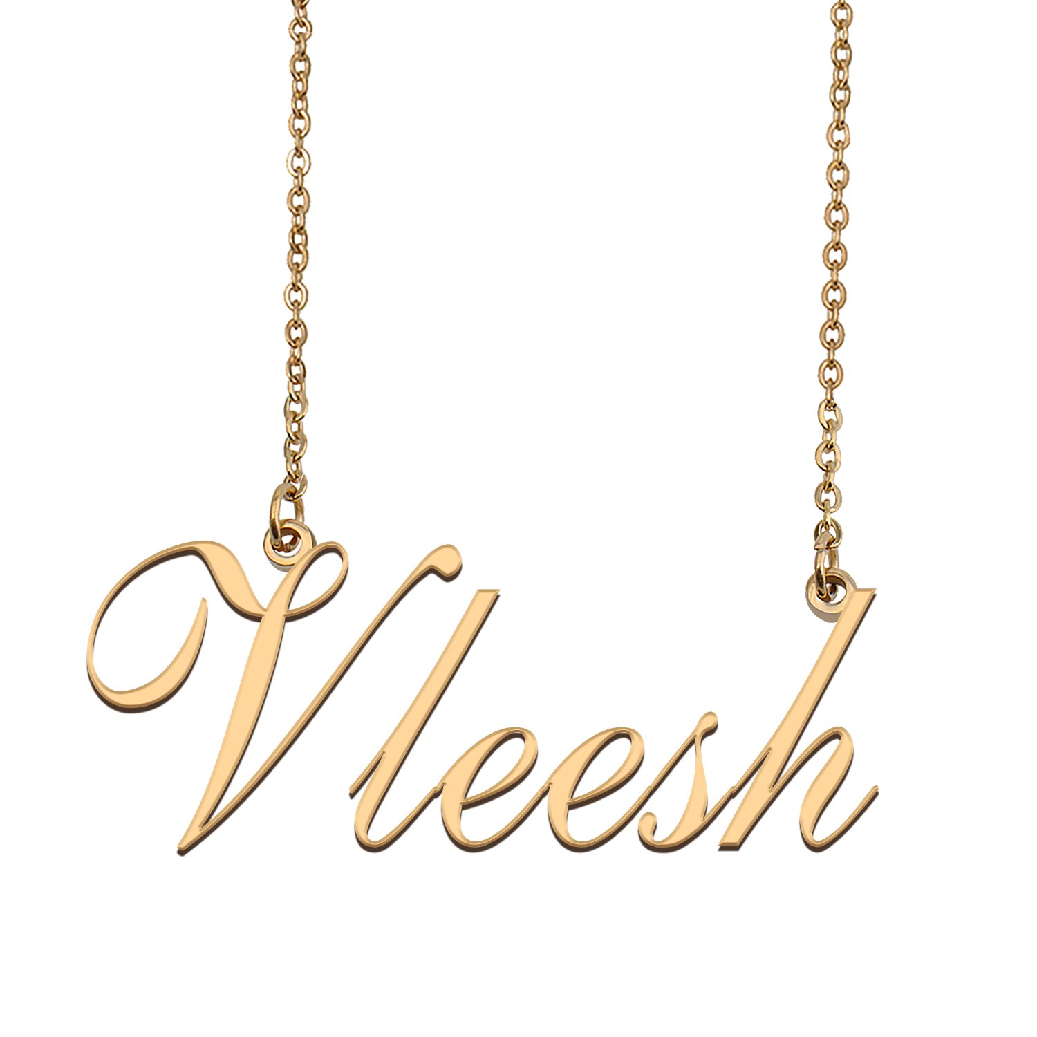 Custom Personalized Name Necklace in Golden Silver for Women Vleesh