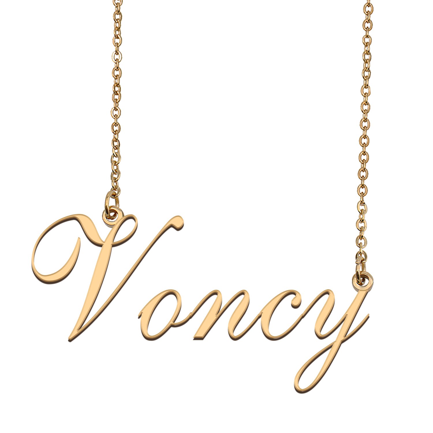 Custom Personalized Name Necklace in Golden Silver for Women Voncy