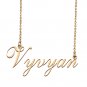 Custom Personalized Name Necklace in Golden Silver for Women Vyvyan