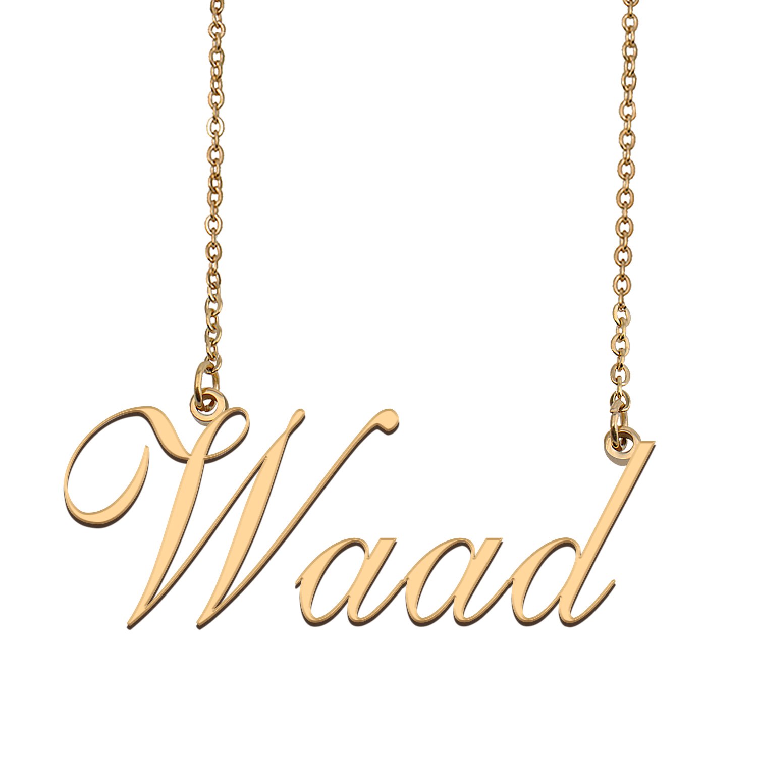 Custom Personalized Name Necklace in Golden Silver for Women Waad