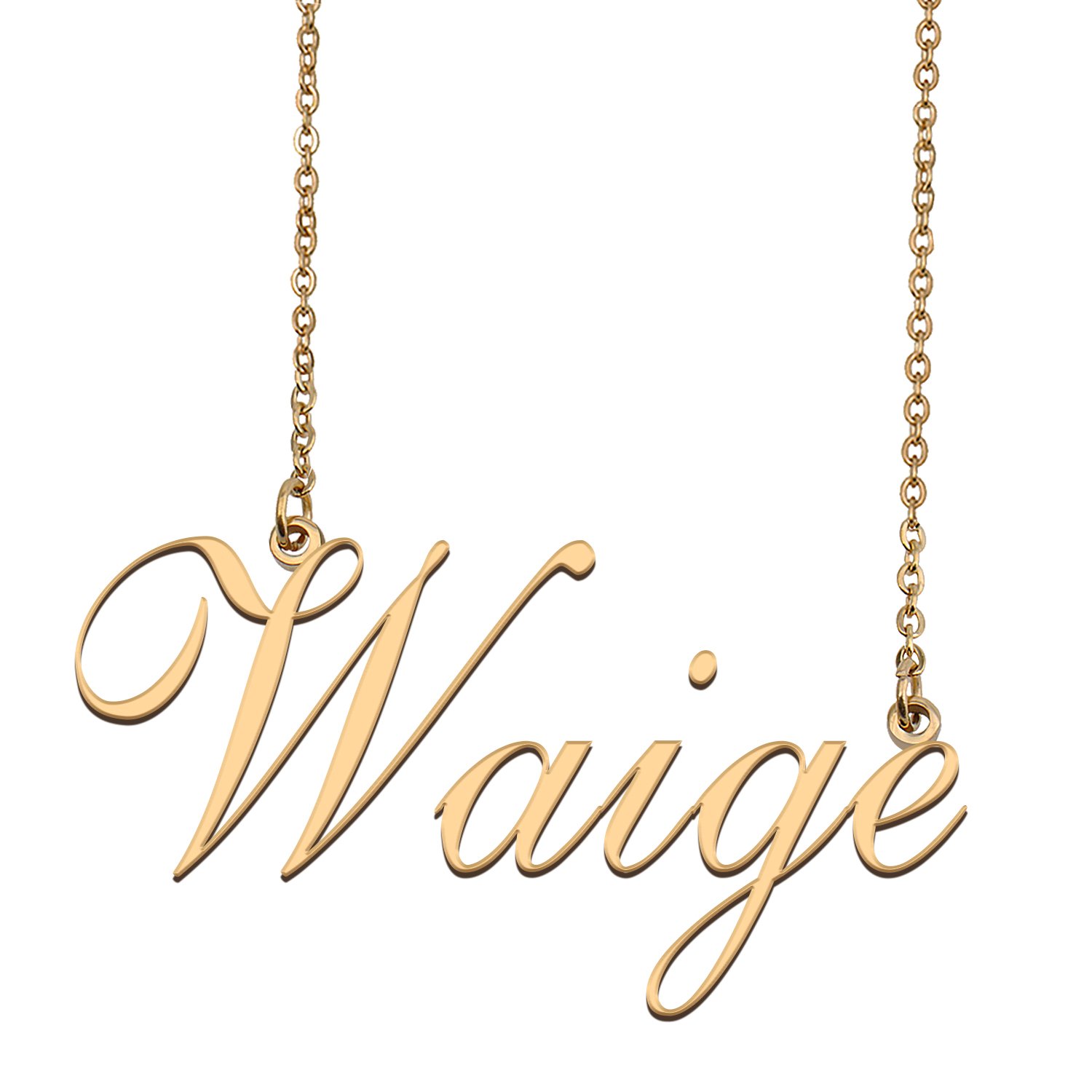 Custom Personalized Name Necklace in Golden Silver for Women Waige