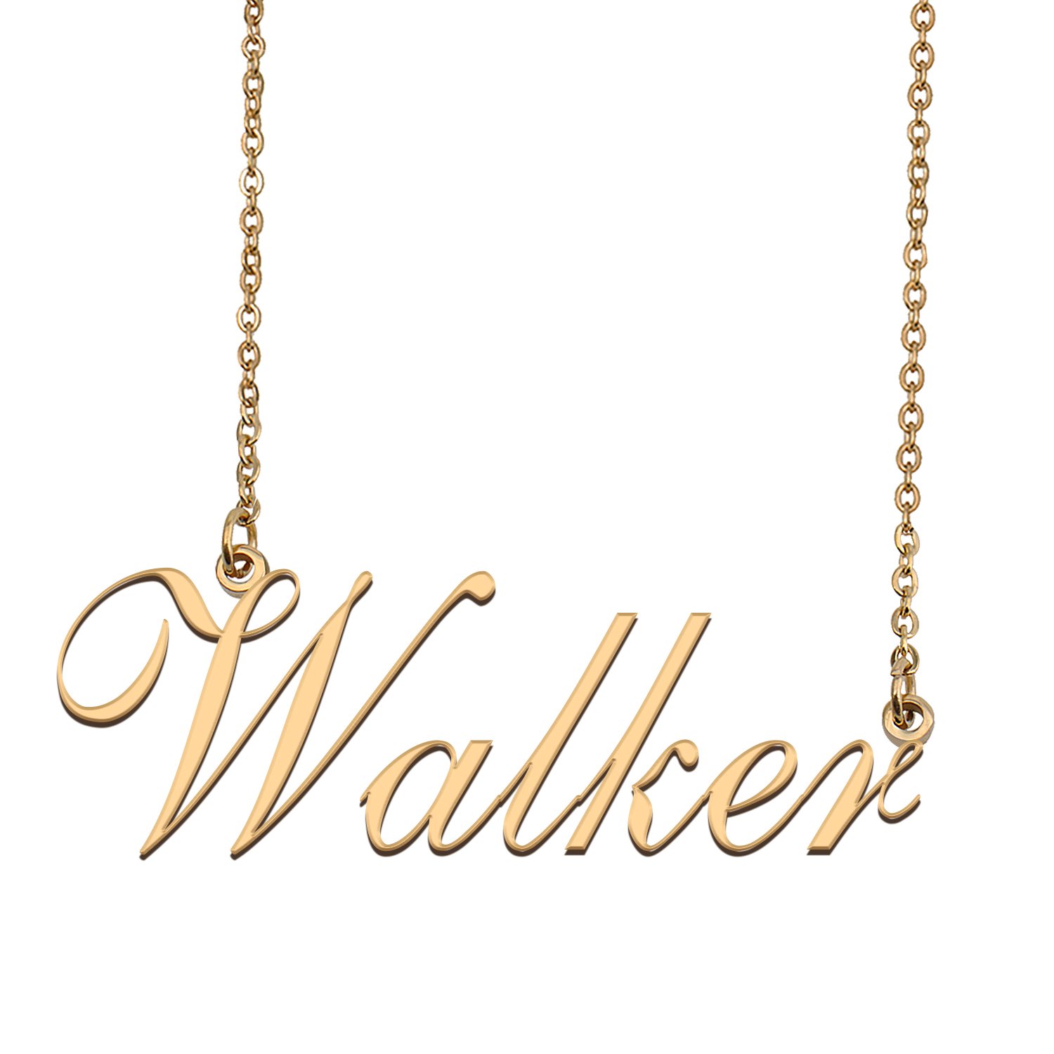 Custom Personalized Name Necklace in Golden Silver for Women Walker
