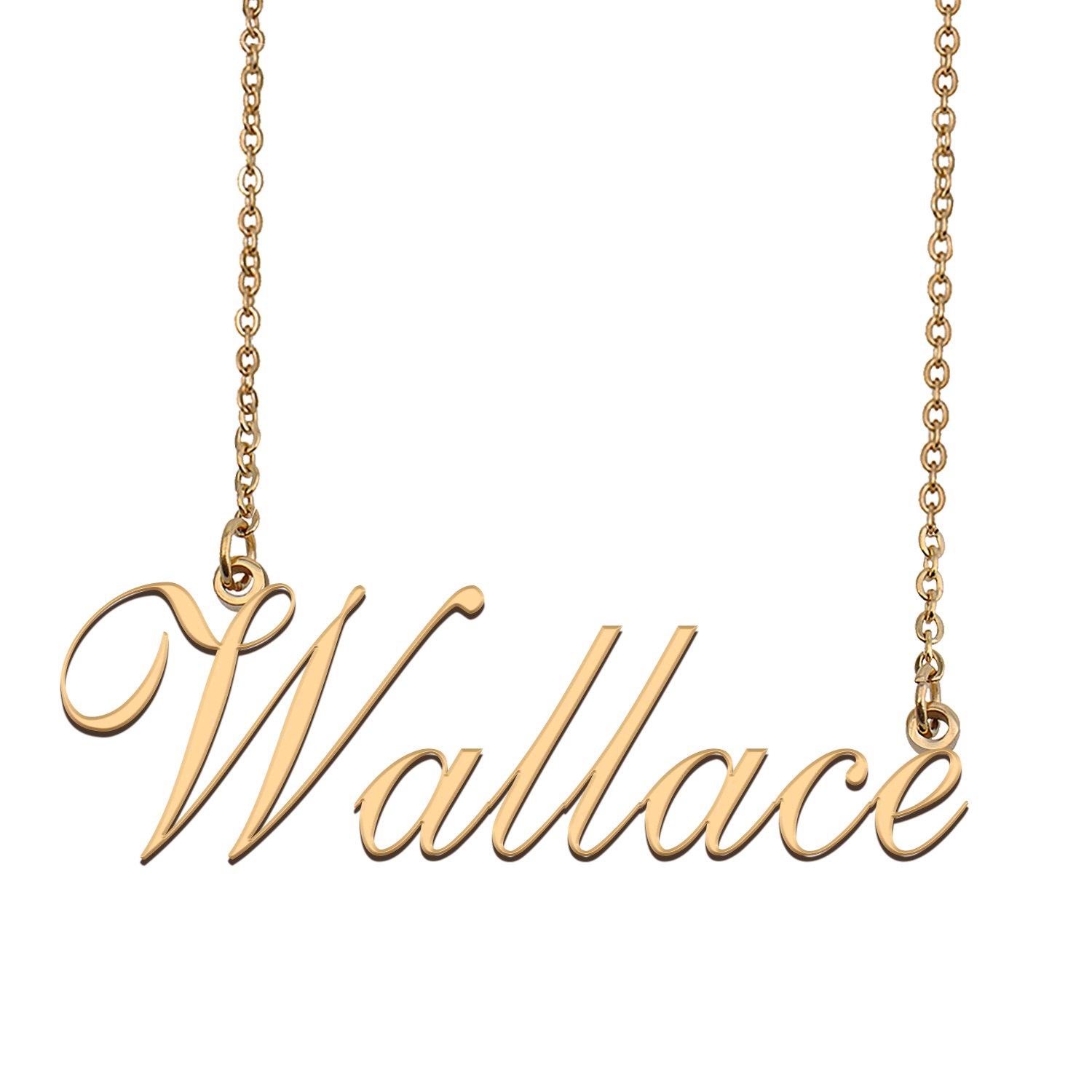 Custom Personalized Name Necklace in Golden Silver for Women Wallace