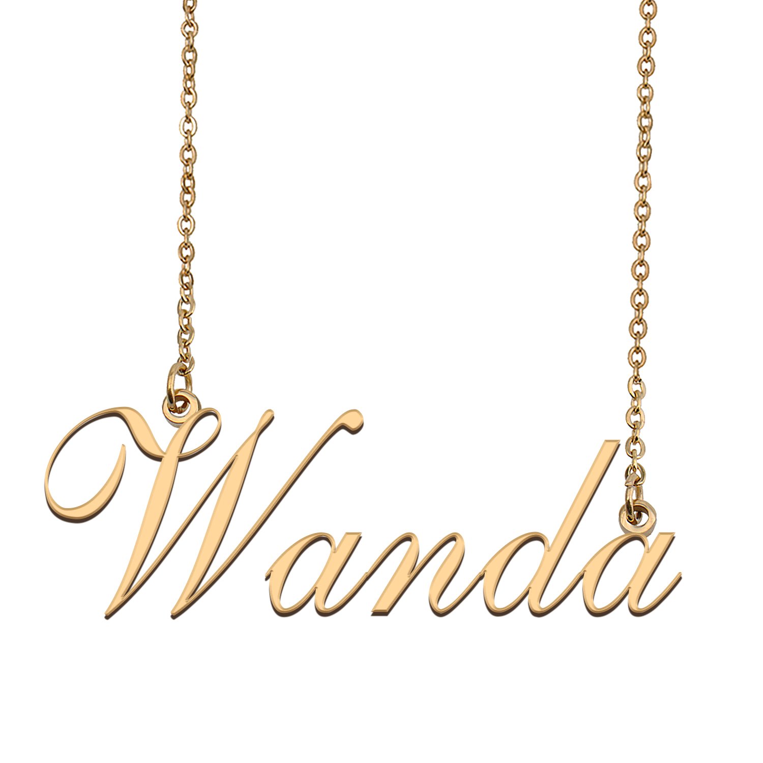 Custom Personalized Name Necklace in Golden Silver for Women Wanda