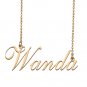 Custom Personalized Name Necklace in Golden Silver for Women Wanda