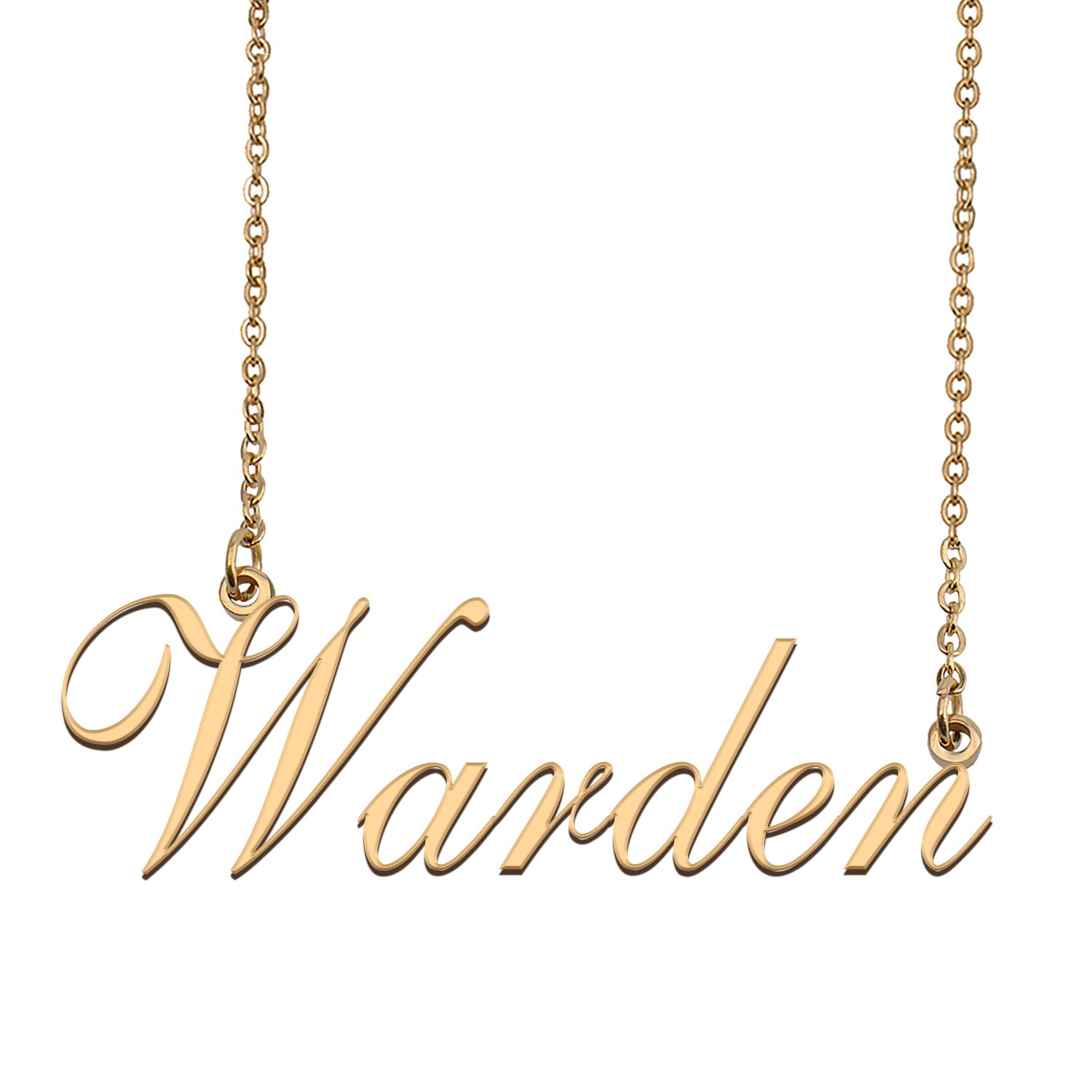 Custom Personalized Name Necklace in Golden Silver for Women Warden