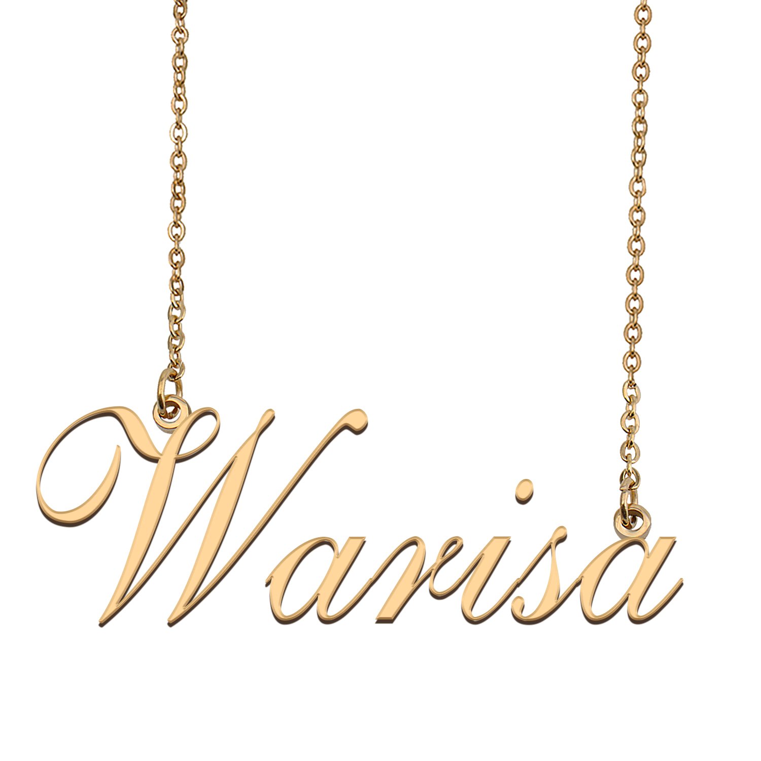 Custom Personalized Name Necklace in Golden Silver for Women Warisa