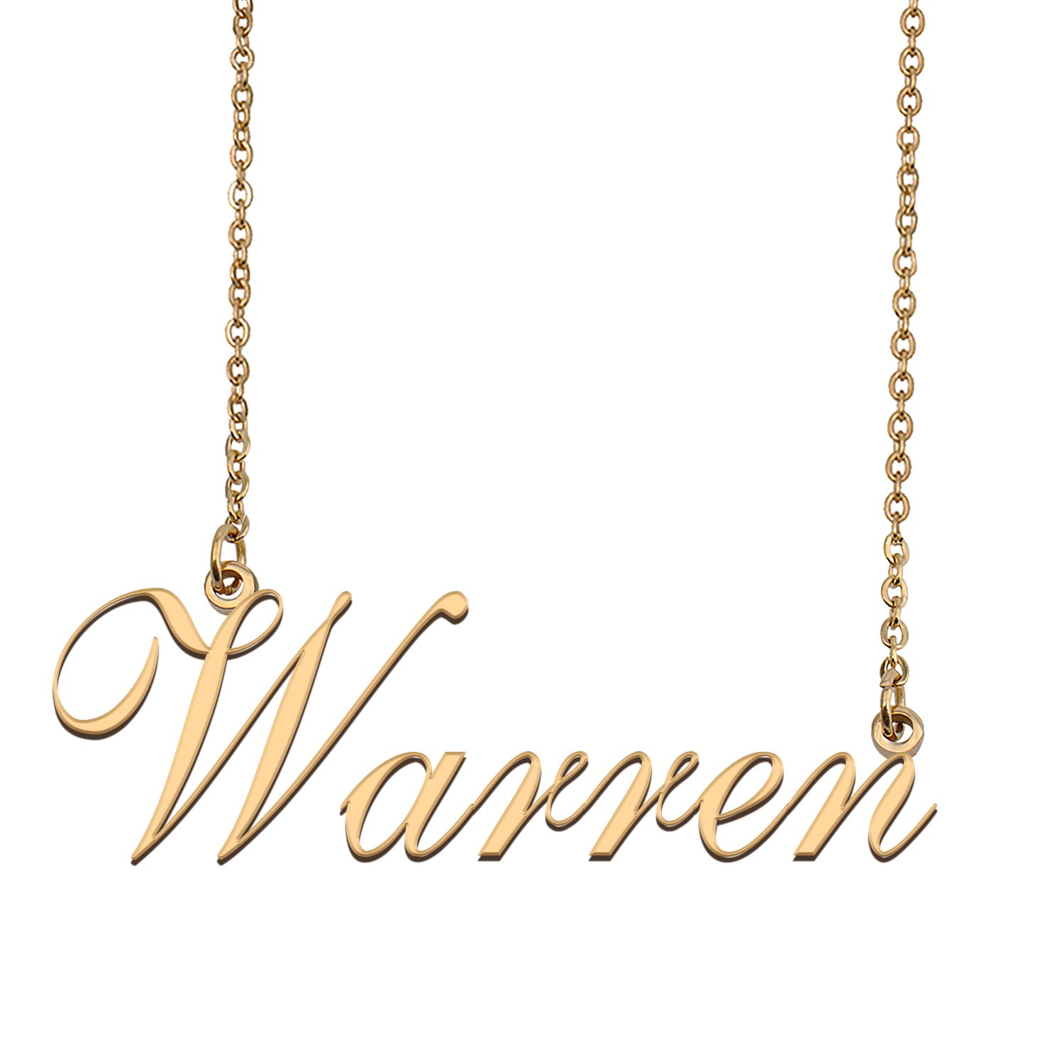 Custom Personalized Name Necklace in Golden Silver for Women Warren