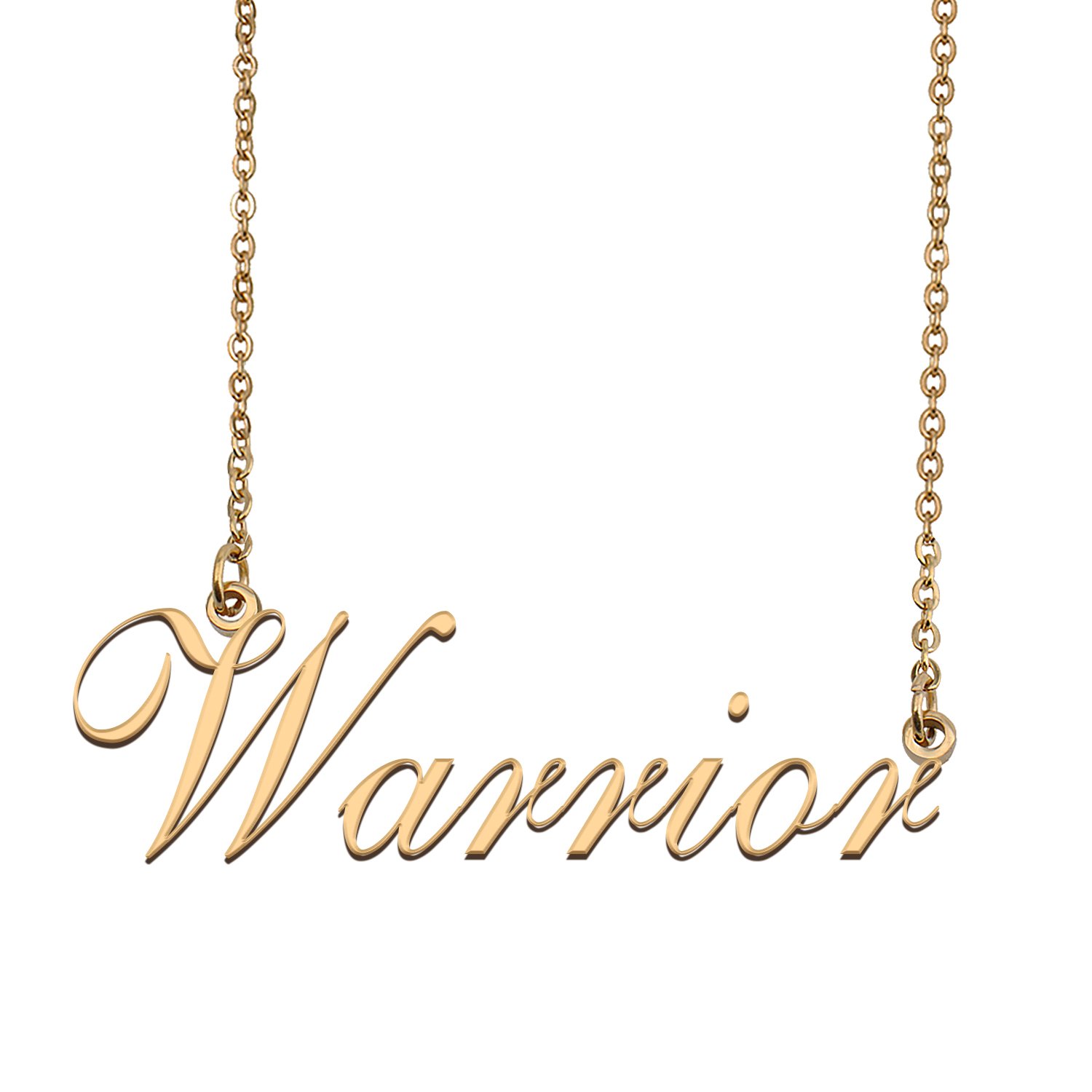 Custom Personalized Name Necklace in Golden Silver for Women Warrior