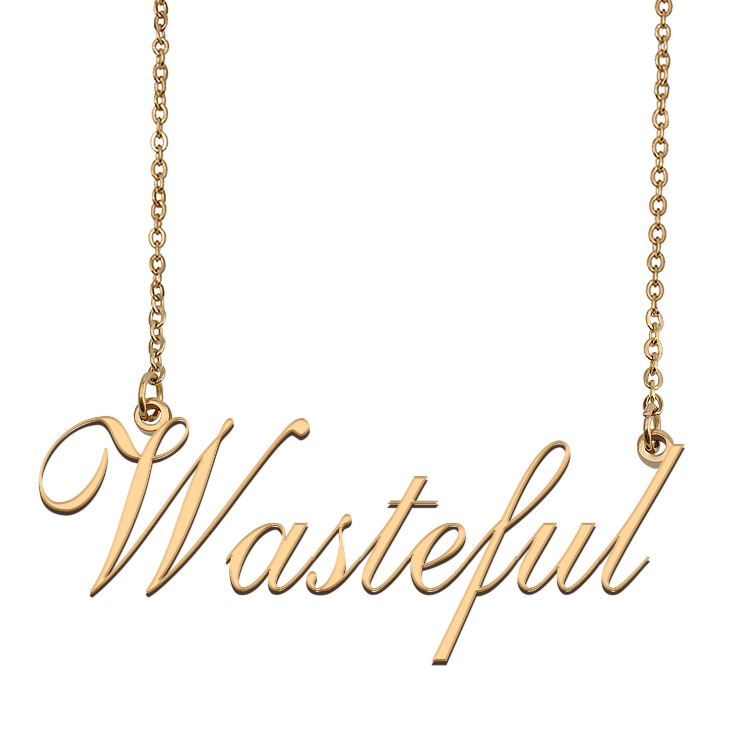 Custom Personalized Name Necklace in Golden Silver for Women Wasteful