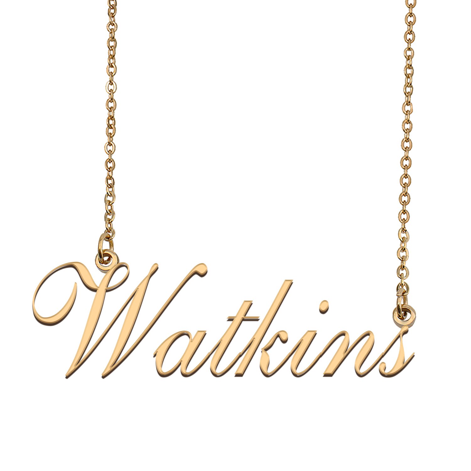 Custom Personalized Name Necklace in Golden Silver for Women Watkins