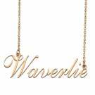 Custom Personalized Name Necklace in Golden Silver for Women Waverlie