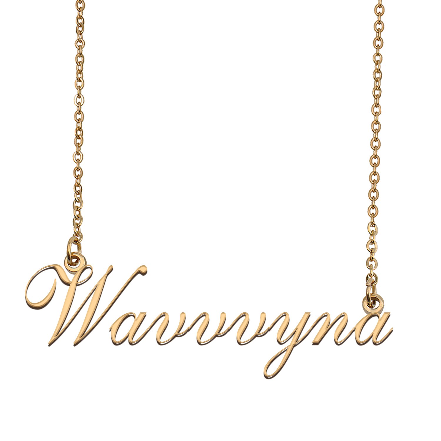 Custom Personalized Name Necklace in Golden Silver for Women Wavvvyna
