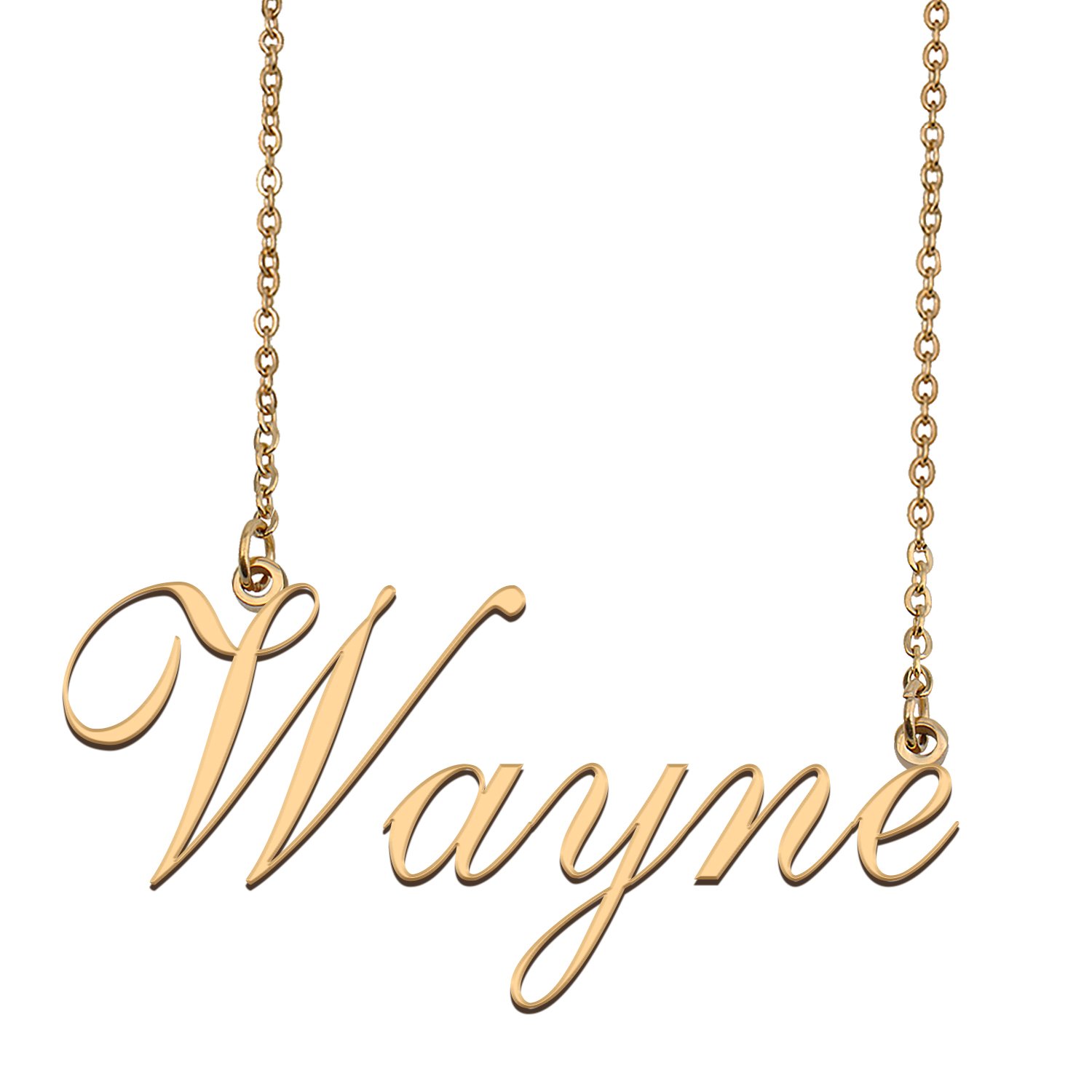 Custom Personalized Name Necklace in Golden Silver for Women Wayne