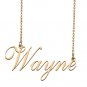 Custom Personalized Name Necklace in Golden Silver for Women Wayne