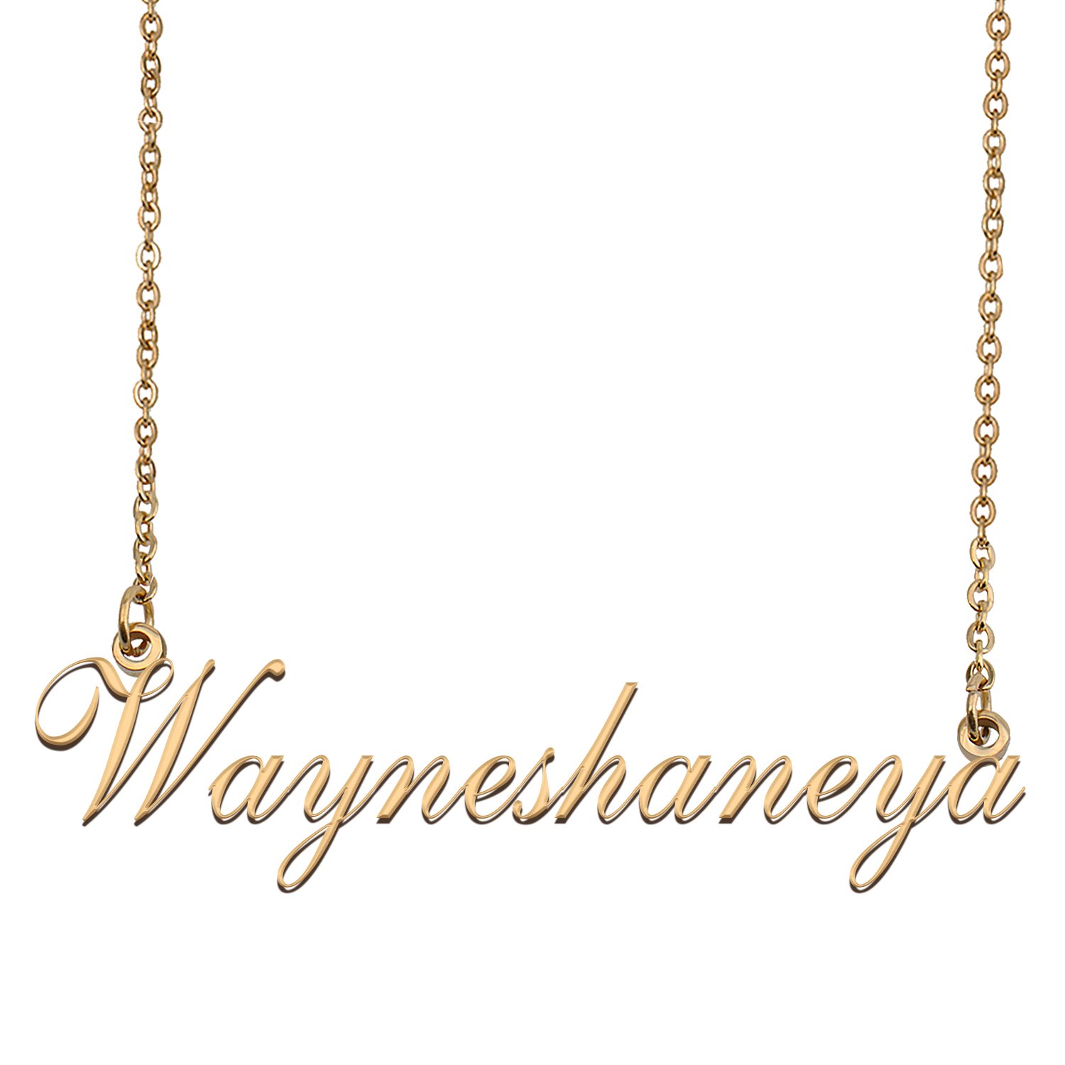 Custom Personalized Name Necklace in Golden Silver for Women Wayneshaneya