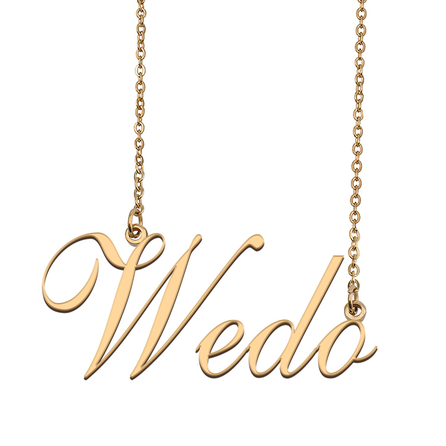 Custom Personalized Name Necklace in Golden Silver for Women Wedo