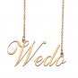 Custom Personalized Name Necklace in Golden Silver for Women Wedo