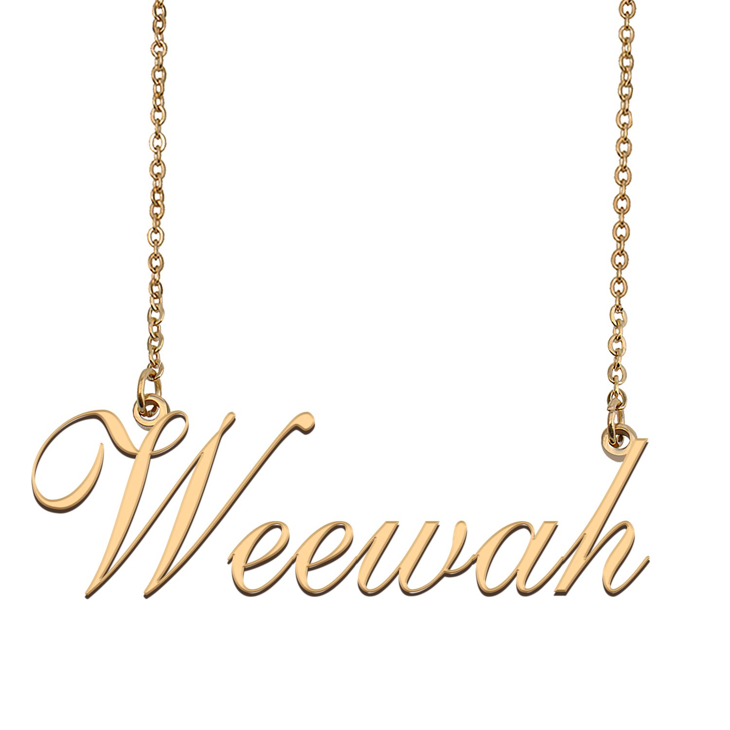 Custom Personalized Name Necklace in Golden Silver for Women Weewah