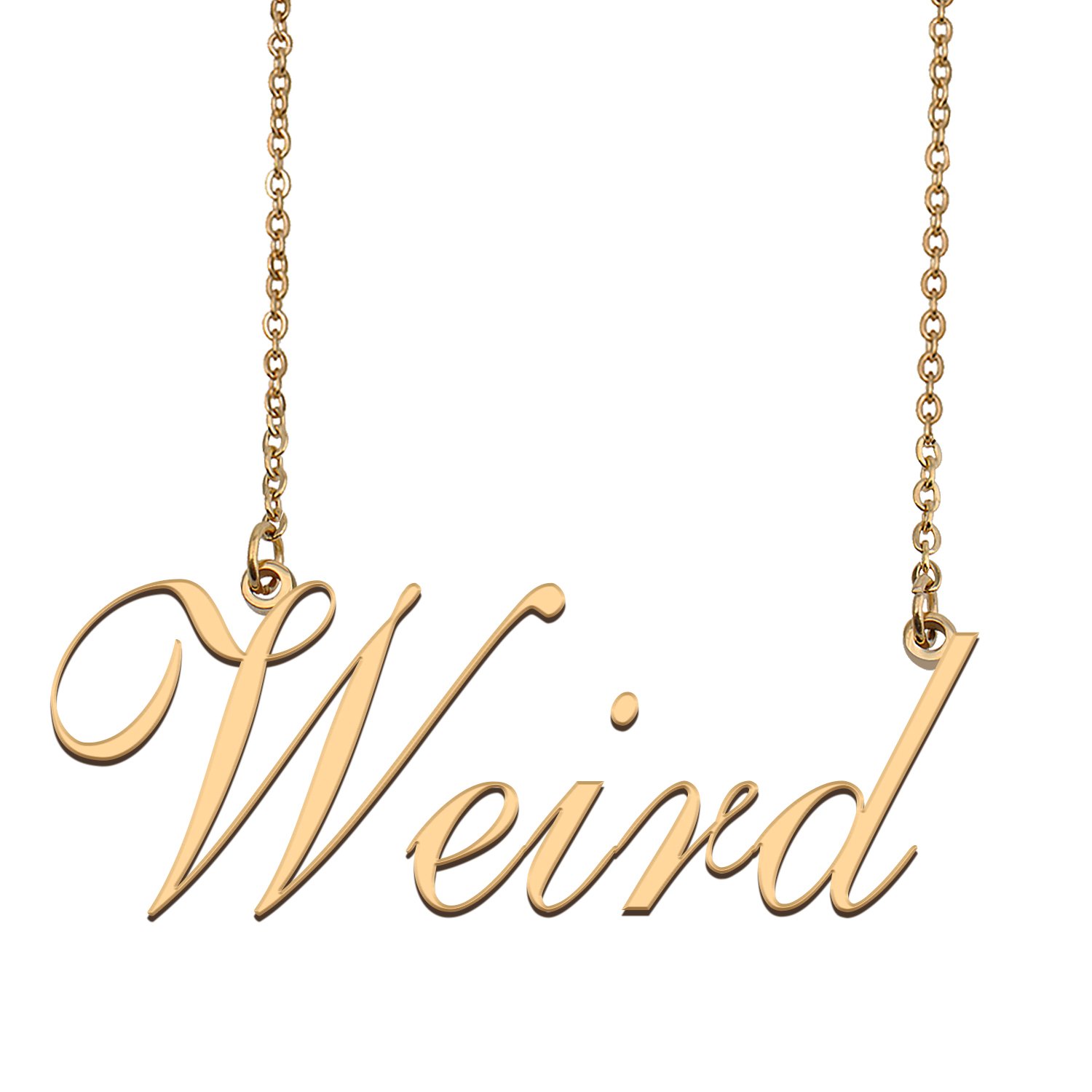 Custom Personalized Name Necklace in Golden Silver for Women Weird