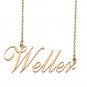 Custom Personalized Name Necklace in Golden Silver for Women Weller