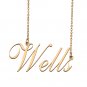 Custom Personalized Name Necklace in Golden Silver for Women Wells