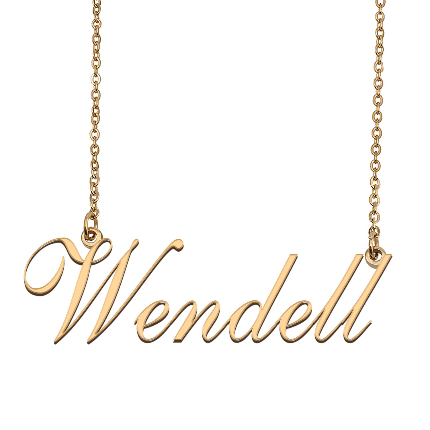 Custom Personalized Name Necklace in Golden Silver for Women Wendell