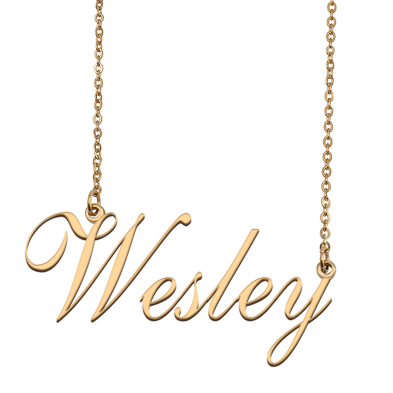Custom Personalized Name Necklace in Golden Silver for Women Wesley