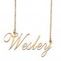 Custom Personalized Name Necklace in Golden Silver for Women Wesley