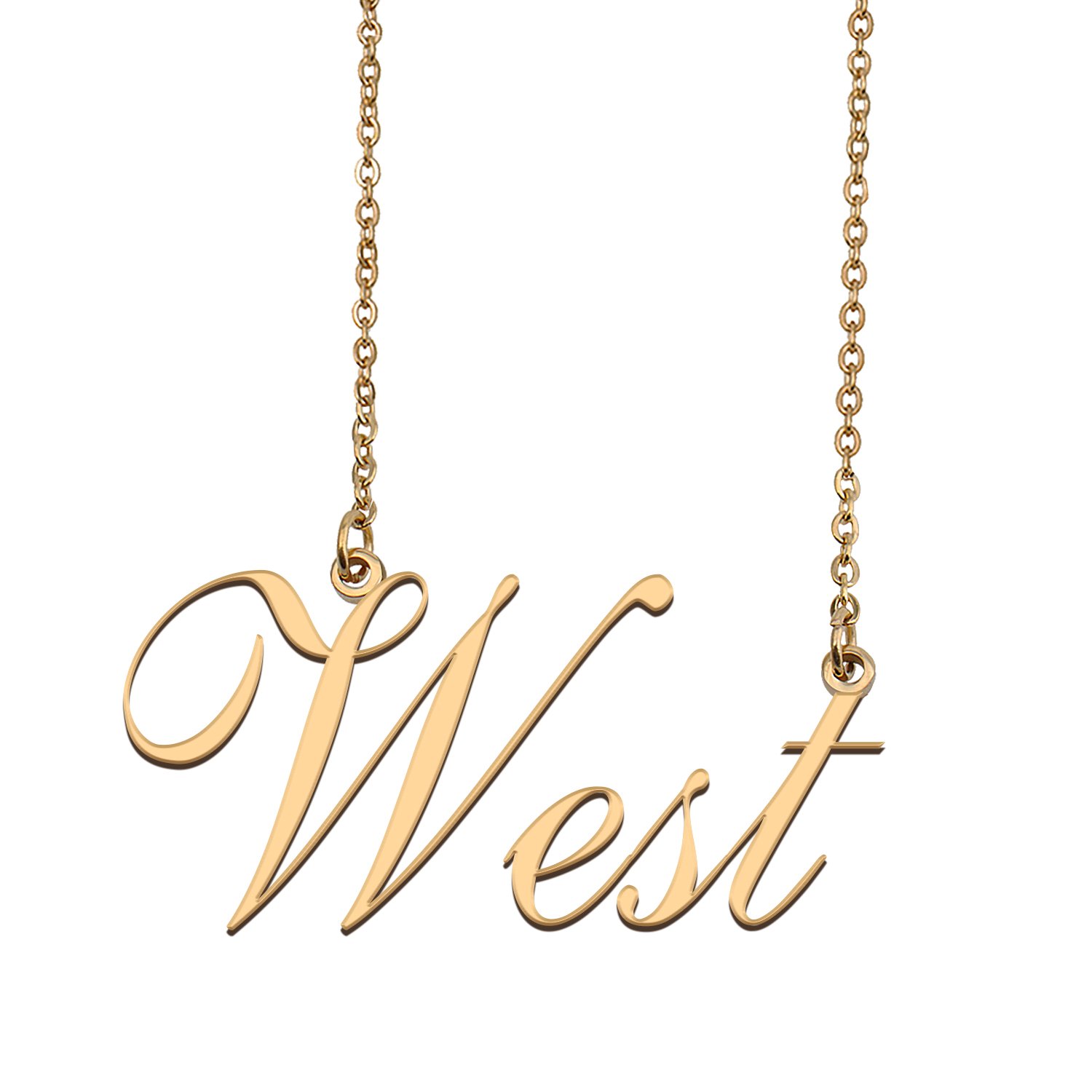 Custom Personalized Name Necklace in Golden Silver for Women West