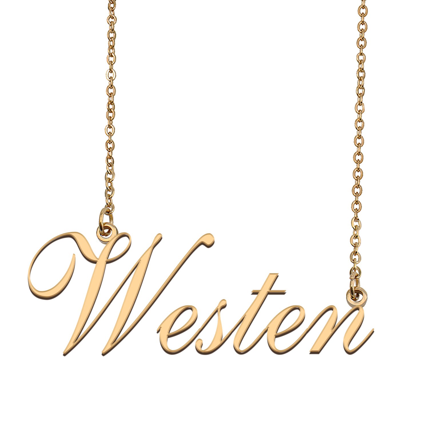 Custom Personalized Name Necklace in Golden Silver for Women Westen