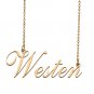 Custom Personalized Name Necklace in Golden Silver for Women Westen
