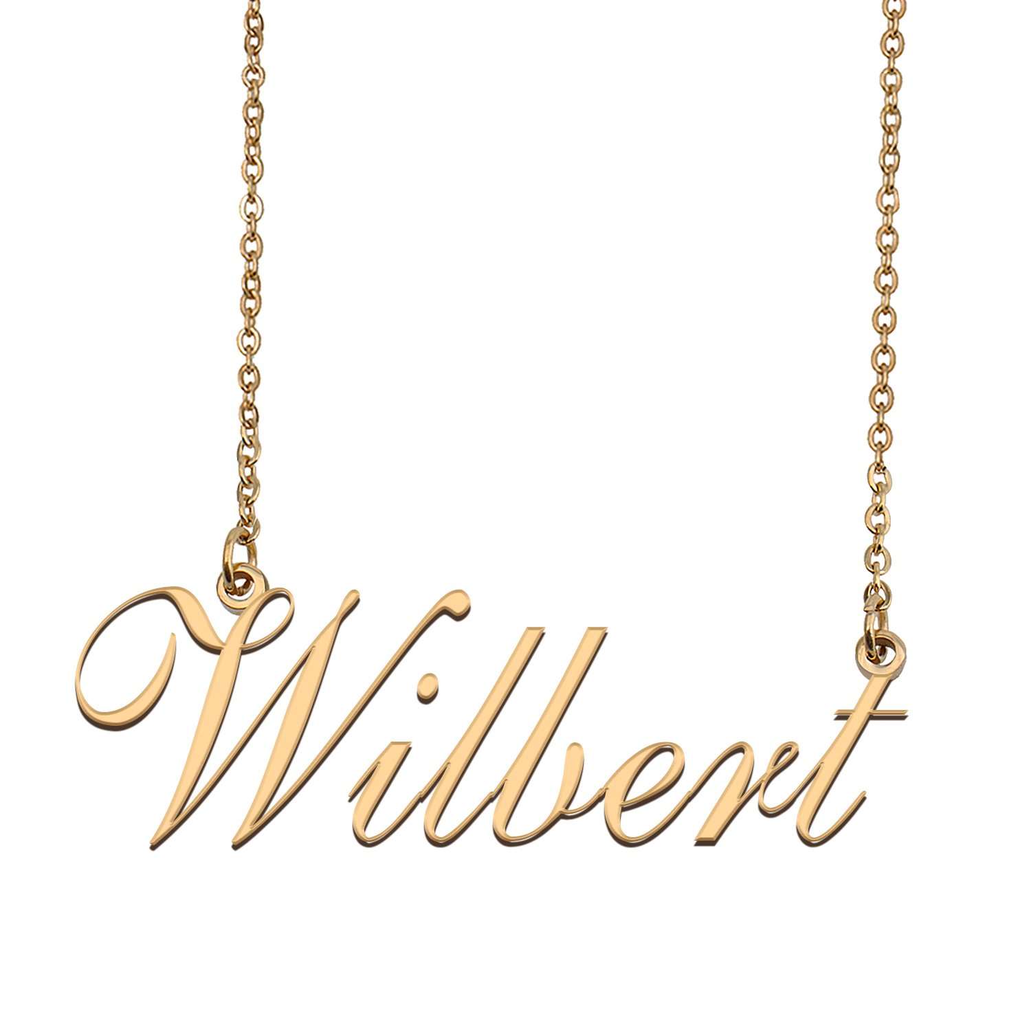 Custom Personalized Name Necklace in Golden Silver for Women Wilbert