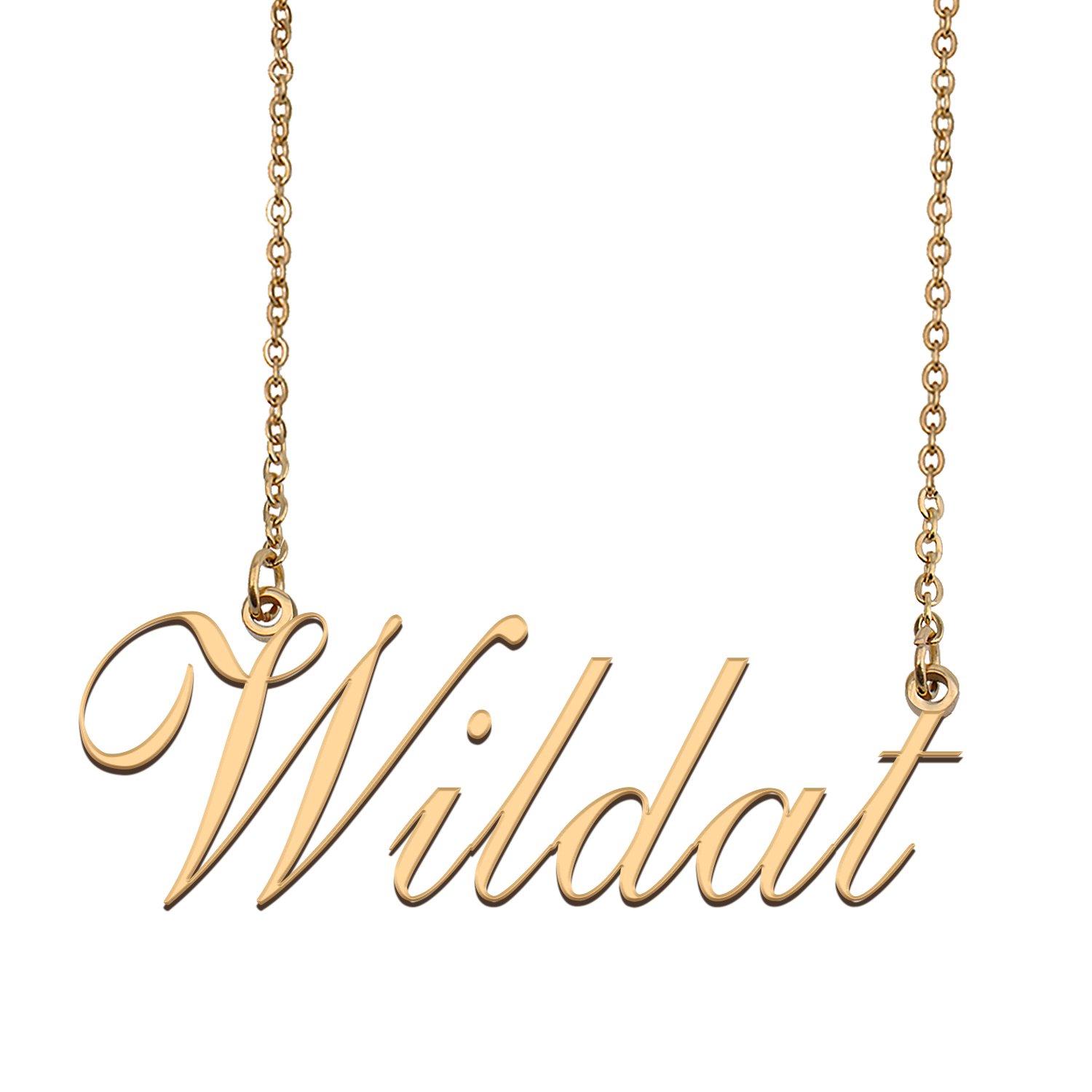 Custom Personalized Name Necklace in Golden Silver for Women Wildat