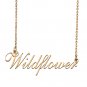 Custom Personalized Name Necklace in Golden Silver for Women Wildflower