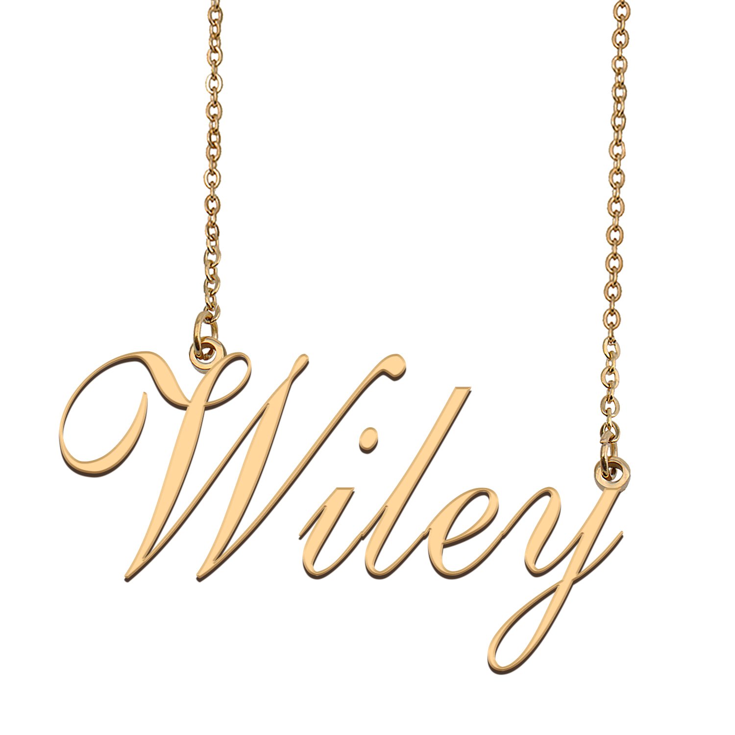 Custom Personalized Name Necklace in Golden Silver for Women Wiley